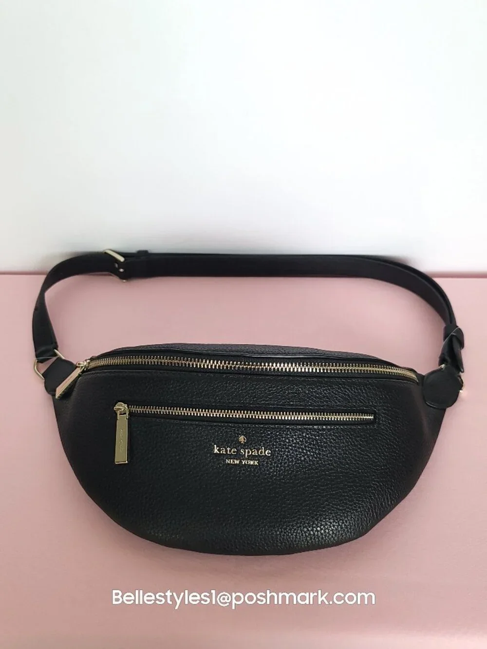 KATE SPADE Leila BELT Bag in Pebbled Leather – Black color⭐ - Picture 6 of 15
